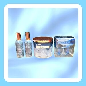 FLANNEL 5 PIECE CANDLE & AIR FRESHENER SET BY BATH AND BODY WORKS
